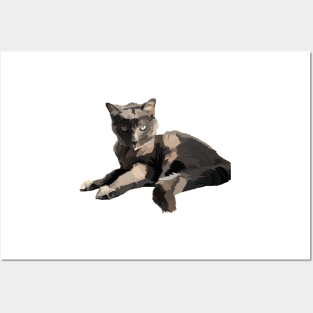 Grey Cat with Green Eyes Posters and Art